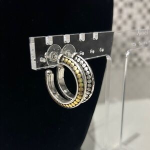 Brighton Silver and Gold Hoop Earrings